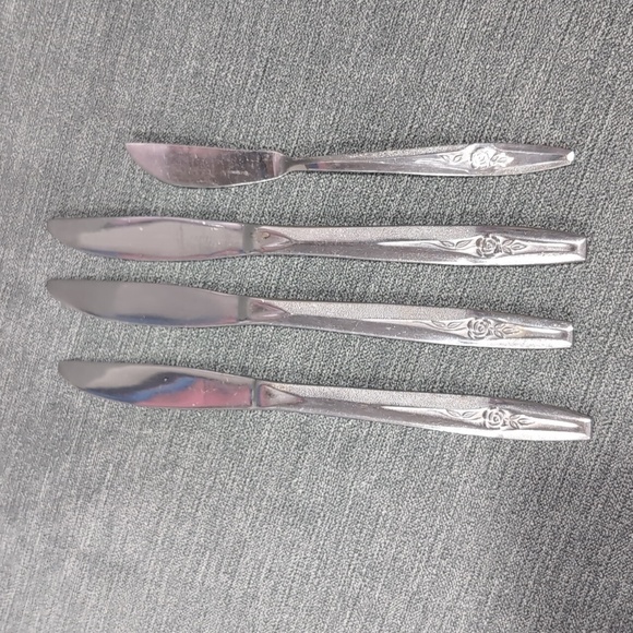Vintage National Stainless Korea Flatware knives set of 3‎ spreader - Picture 1 of 2